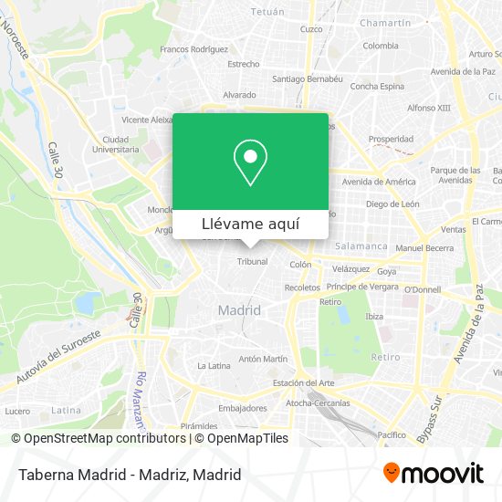 Mapa Taberna Madrid - Madriz