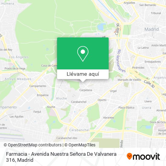 Mapa Farmacia - Avenida Nuestra Señora De Valvanera 316