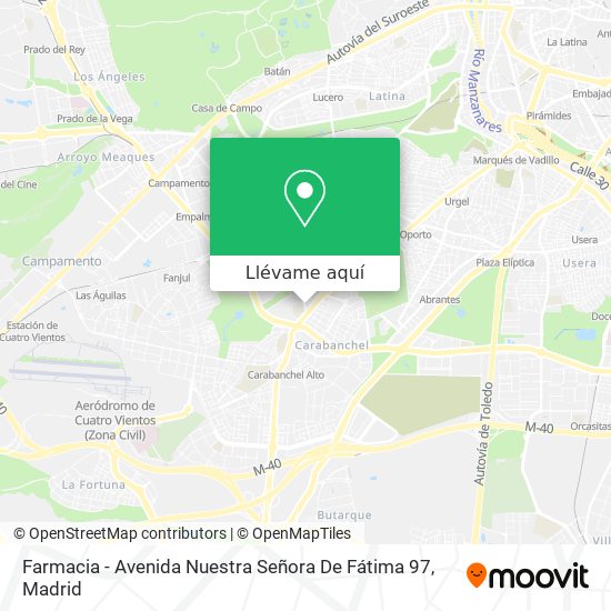 Mapa Farmacia - Avenida Nuestra Señora De Fátima 97