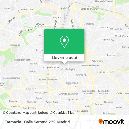 Mapa Farmacia - Calle Serrano 222