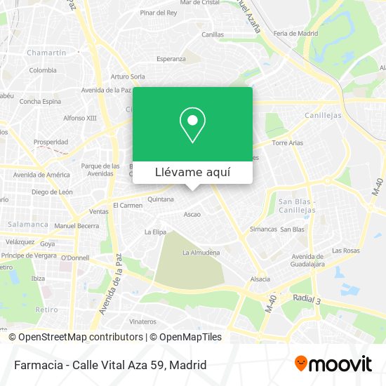 Mapa Farmacia - Calle Vital Aza 59