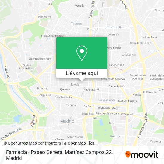 Mapa Farmacia - Paseo General Martínez Campos 22