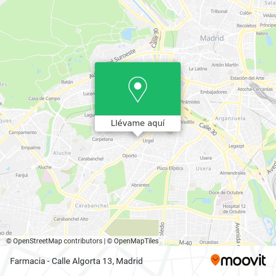 Mapa Farmacia - Calle Algorta 13