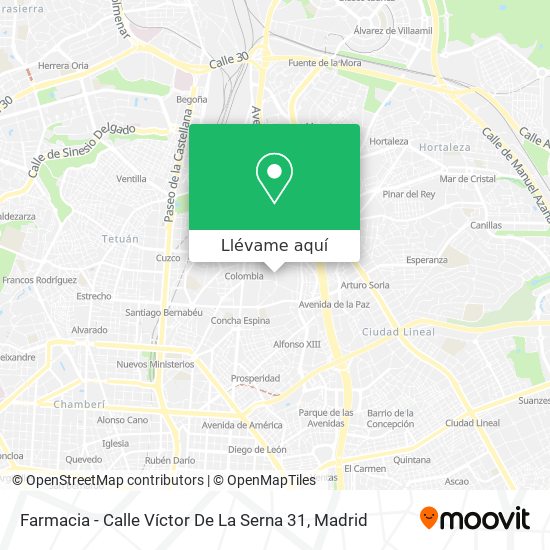 Mapa Farmacia - Calle Víctor De La Serna 31