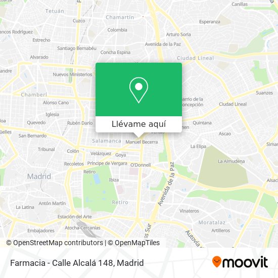 Mapa Farmacia - Calle Alcalá 148