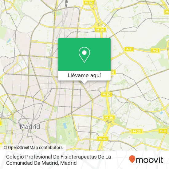 Mapa Colegio Profesional De Fisioterapeutas De La Comunidad De Madrid