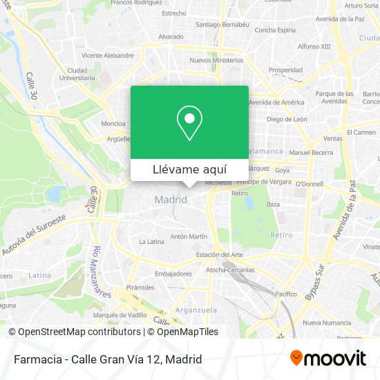 Mapa Farmacia - Calle Gran Vía 12
