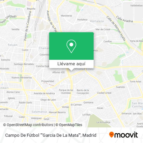 Mapa Campo De Fútbol ""García De La Mata""