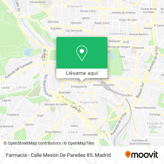 Mapa Farmacia - Calle Mesón De Paredes 85