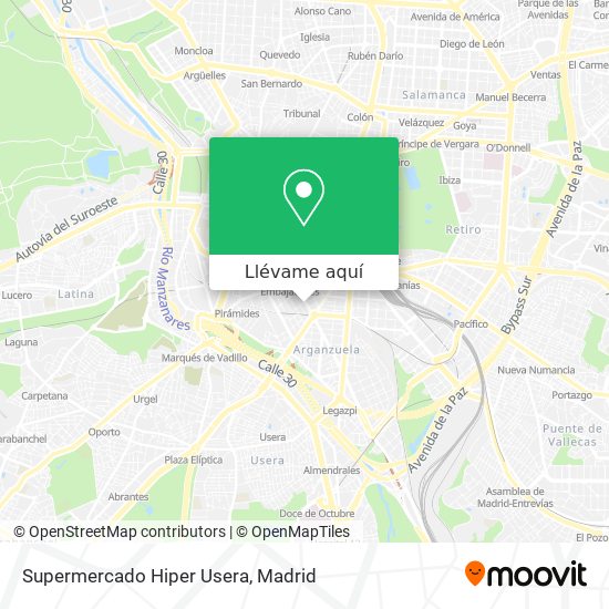 Mapa Supermercado Hiper Usera