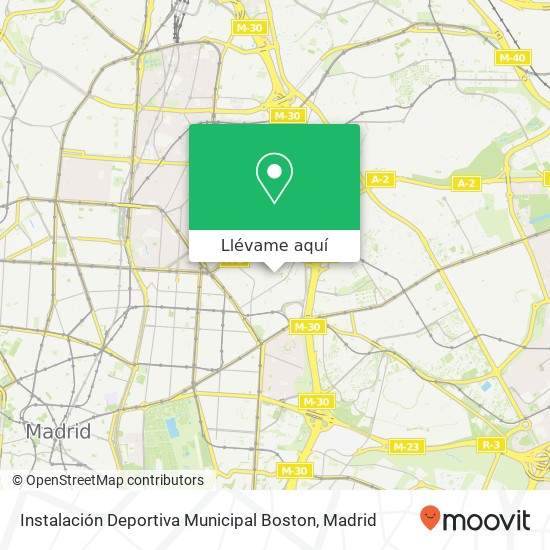Mapa Instalación Deportiva Municipal Boston