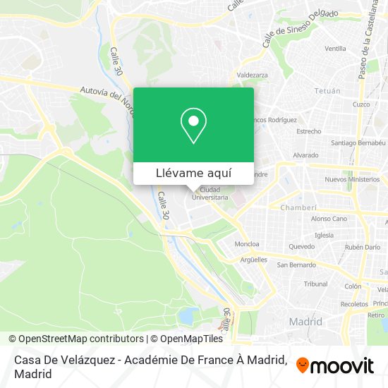 Mapa Casa De Velázquez - Académie De France À Madrid