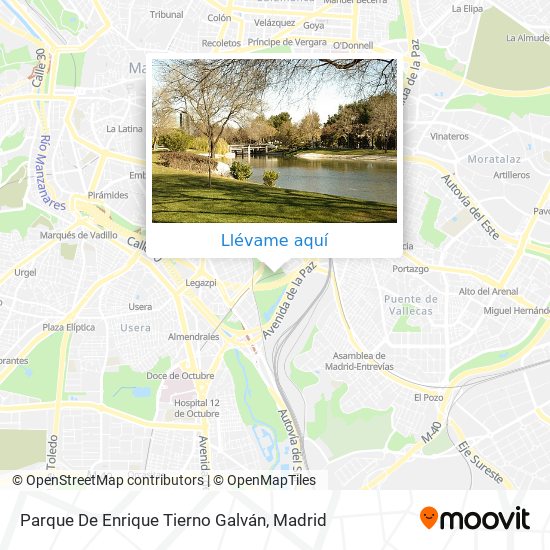 Mapa Parque De Enrique Tierno Galván