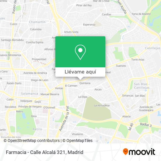 Mapa Farmacia - Calle Alcalá 321