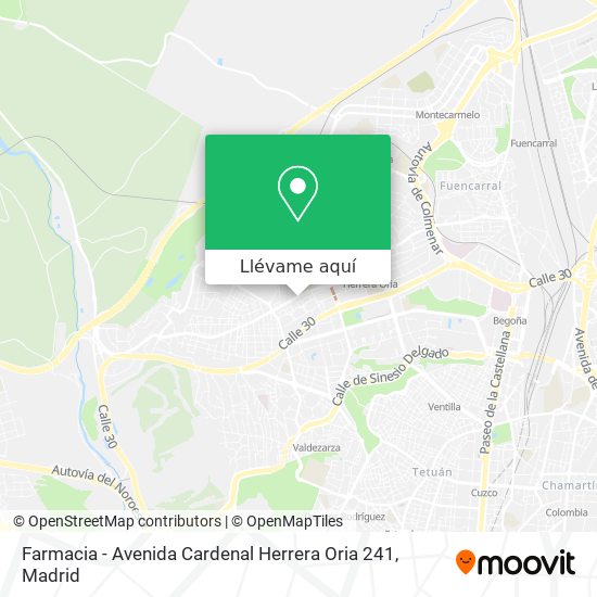 Mapa Farmacia - Avenida Cardenal Herrera Oria 241