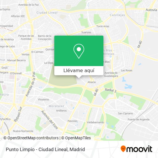 Mapa Punto Limpio - Ciudad Lineal