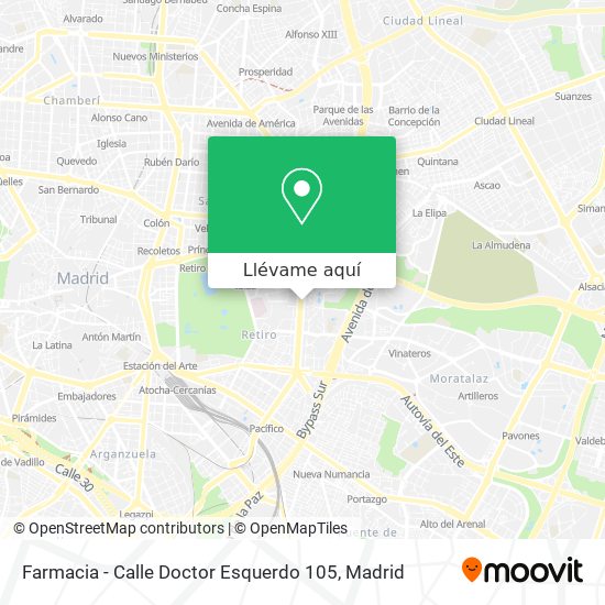 Mapa Farmacia - Calle Doctor Esquerdo 105