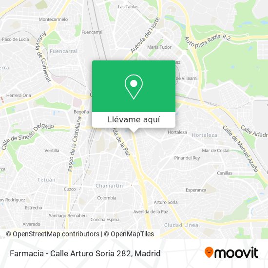 Mapa Farmacia - Calle Arturo Soria 282