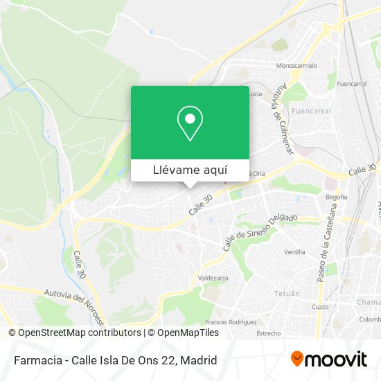 Mapa Farmacia - Calle Isla De Ons 22