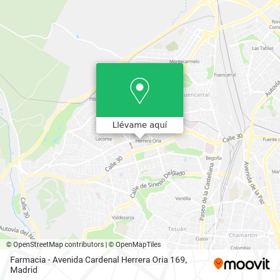 Mapa Farmacia - Avenida Cardenal Herrera Oria 169