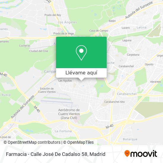 Mapa Farmacia - Calle José De Cadalso 58