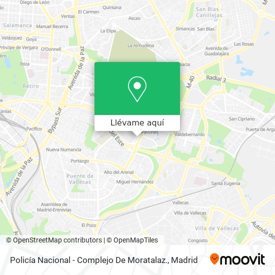 Mapa Policía Nacional - Complejo De Moratalaz.