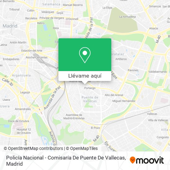 Mapa Policía Nacional - Comisaría De Puente De Vallecas