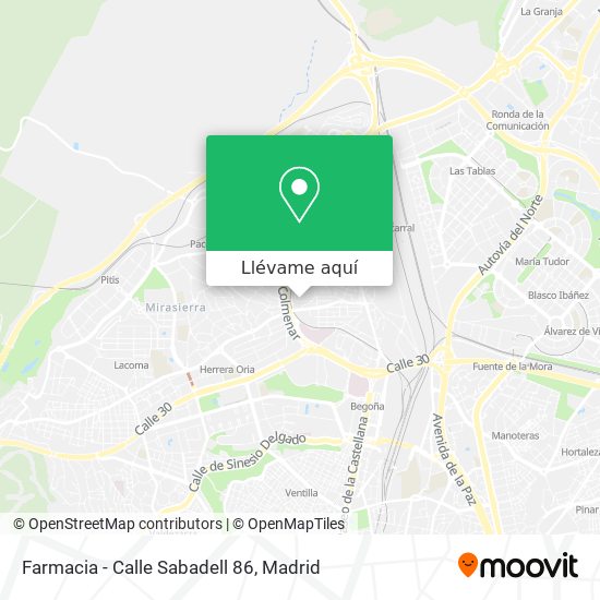 Mapa Farmacia - Calle Sabadell 86