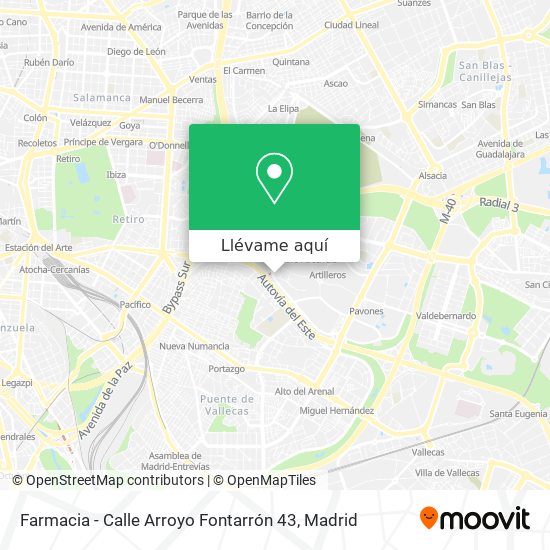 Mapa Farmacia - Calle Arroyo Fontarrón 43