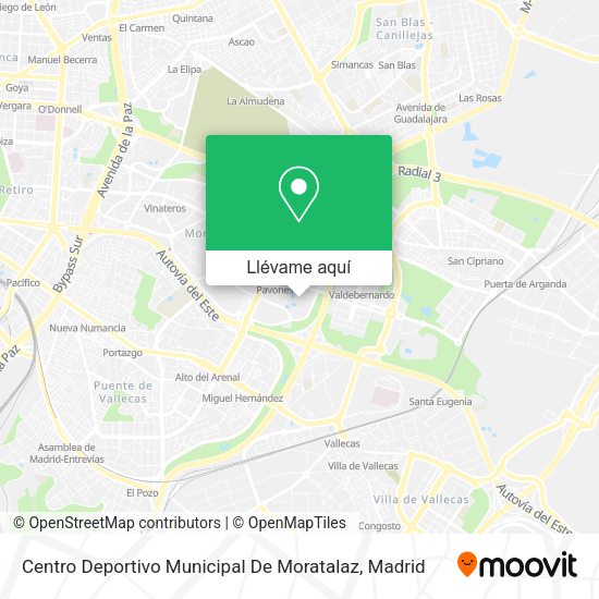 Mapa Centro Deportivo Municipal De Moratalaz