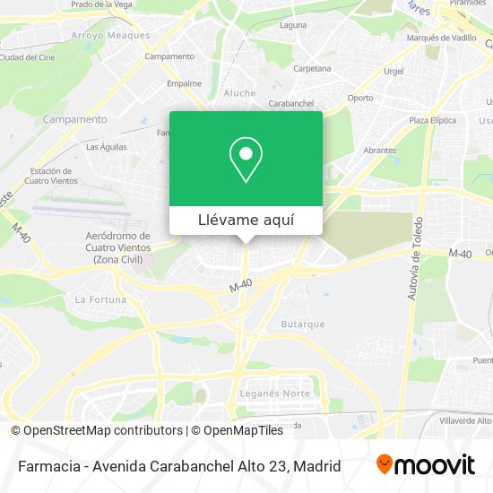 Mapa Farmacia - Avenida Carabanchel Alto 23