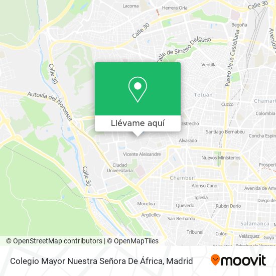 Mapa Colegio Mayor Nuestra Señora De África