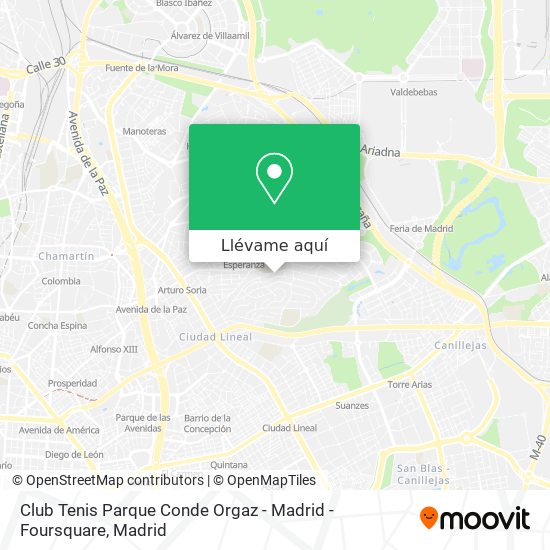 Mapa Club Tenis Parque Conde Orgaz - Madrid - Foursquare