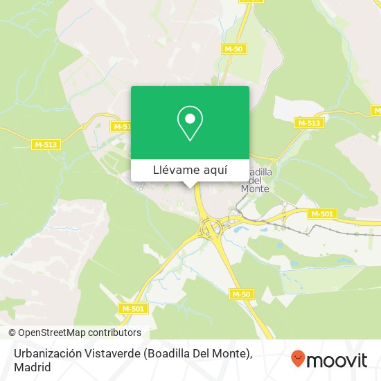 Mapa Urbanización Vistaverde (Boadilla Del Monte)