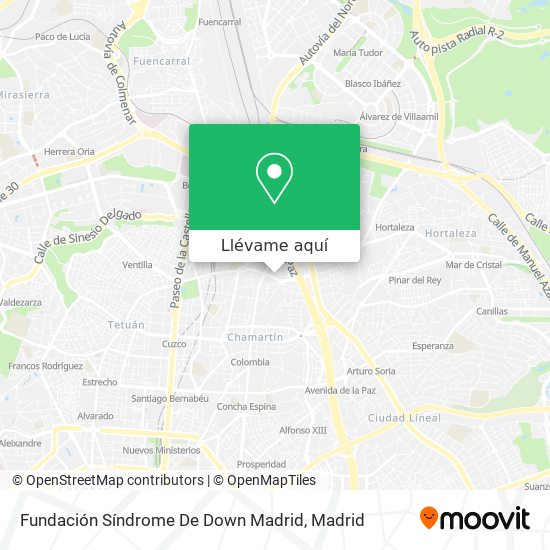 Mapa Fundación Síndrome De Down Madrid