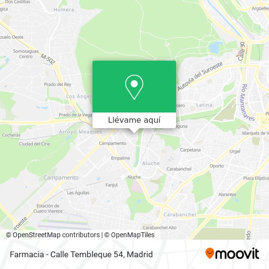 Mapa Farmacia - Calle Tembleque 54
