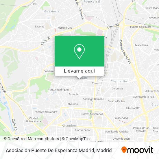 Mapa Asociación Puente De Esperanza Madrid