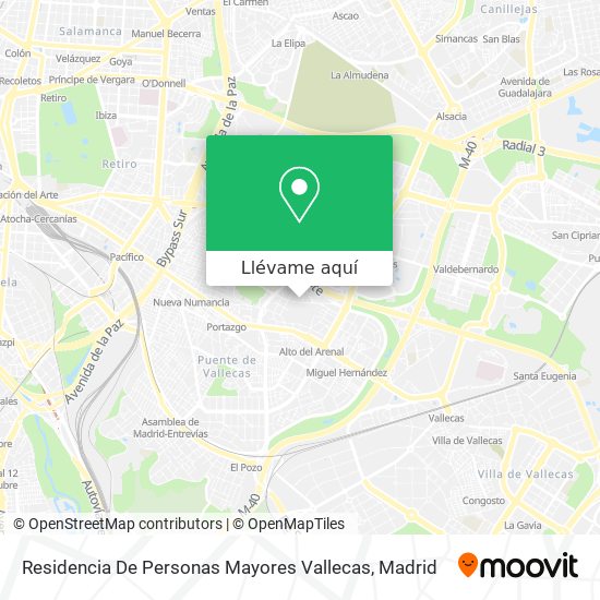 Mapa Residencia De Personas Mayores Vallecas