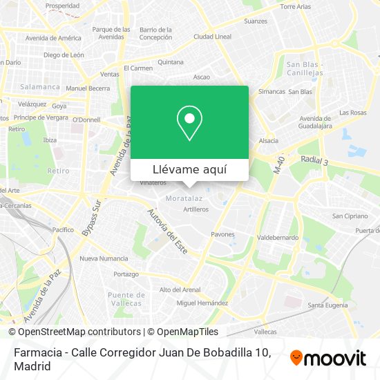 Mapa Farmacia - Calle Corregidor Juan De Bobadilla 10