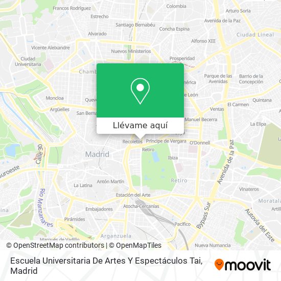 Mapa Escuela Universitaria De Artes Y Espectáculos Tai