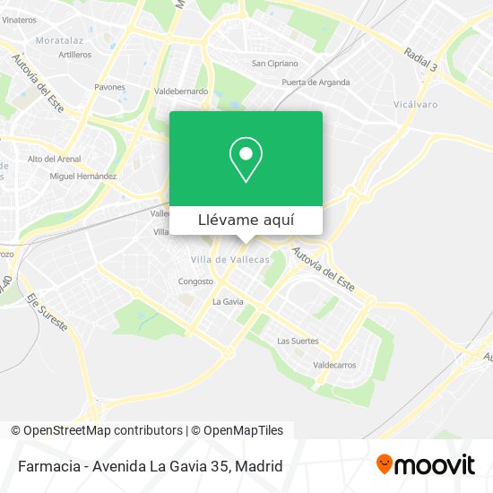 Mapa Farmacia - Avenida La Gavia 35