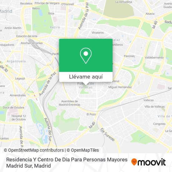 Mapa Residencia Y Centro De Día Para Personas Mayores Madrid Sur