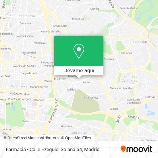 Mapa Farmacia - Calle Ezequiel Solana 54