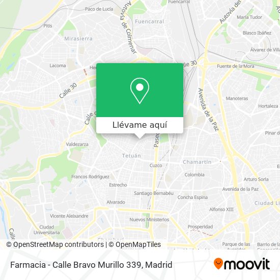 Mapa Farmacia - Calle Bravo Murillo 339