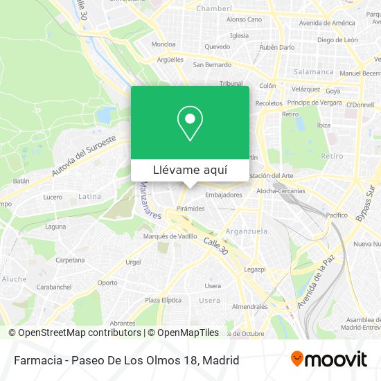 Mapa Farmacia - Paseo De Los Olmos 18