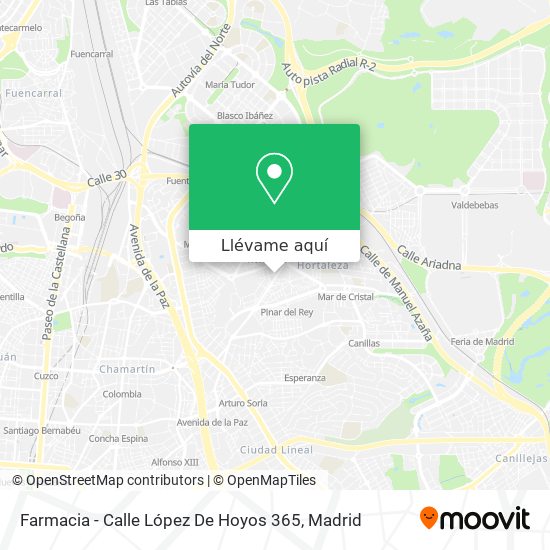 Mapa Farmacia - Calle López De Hoyos 365