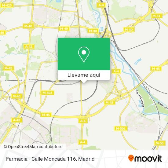 Mapa Farmacia - Calle Moncada 116
