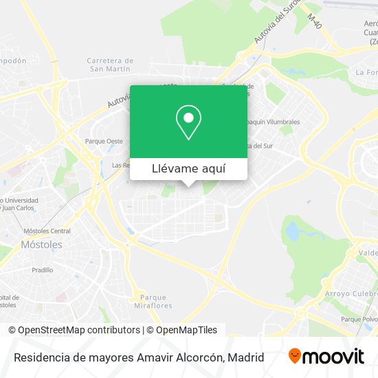 Mapa Residencia de mayores Amavir Alcorcón