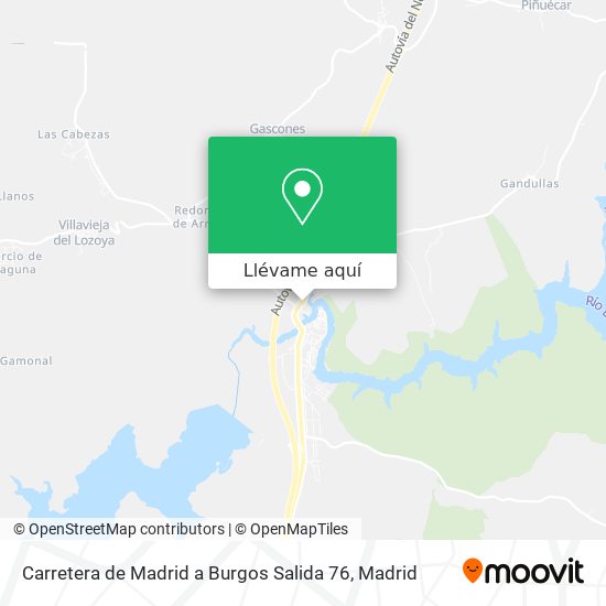 Mapa Carretera de Madrid a Burgos Salida 76