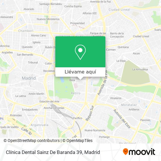 Mapa Clínica Dental Sainz De Baranda 39